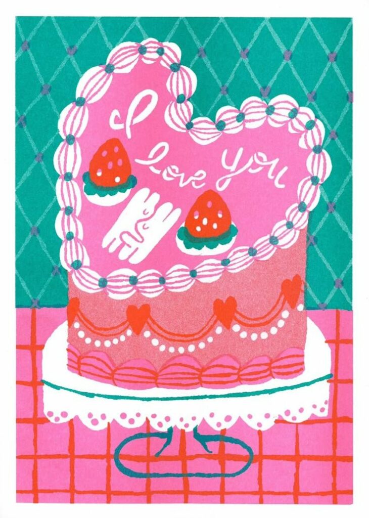 Gâteau en cœur « I love you »