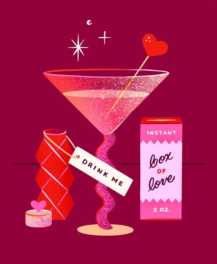 Cocktail rose et boîte « Box of love »