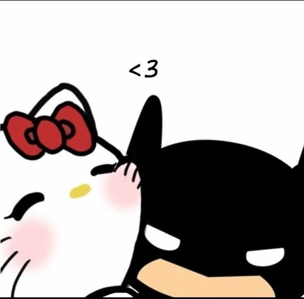 Hello Kitty embrassant Batman