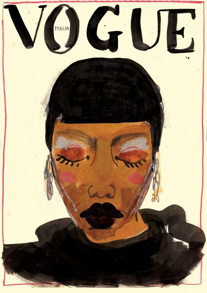 Portrait façon couverture de « Vogue »