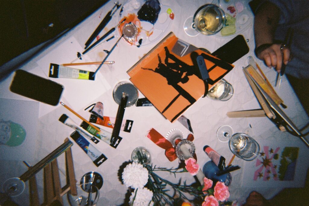 Table vue de dessus pendant l’atelier